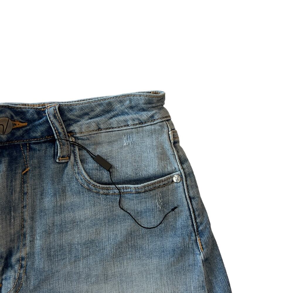 Vigoss women's size 28 light wash high waist frayed edge denim jean shorts #2685 - Picture 6 of 10